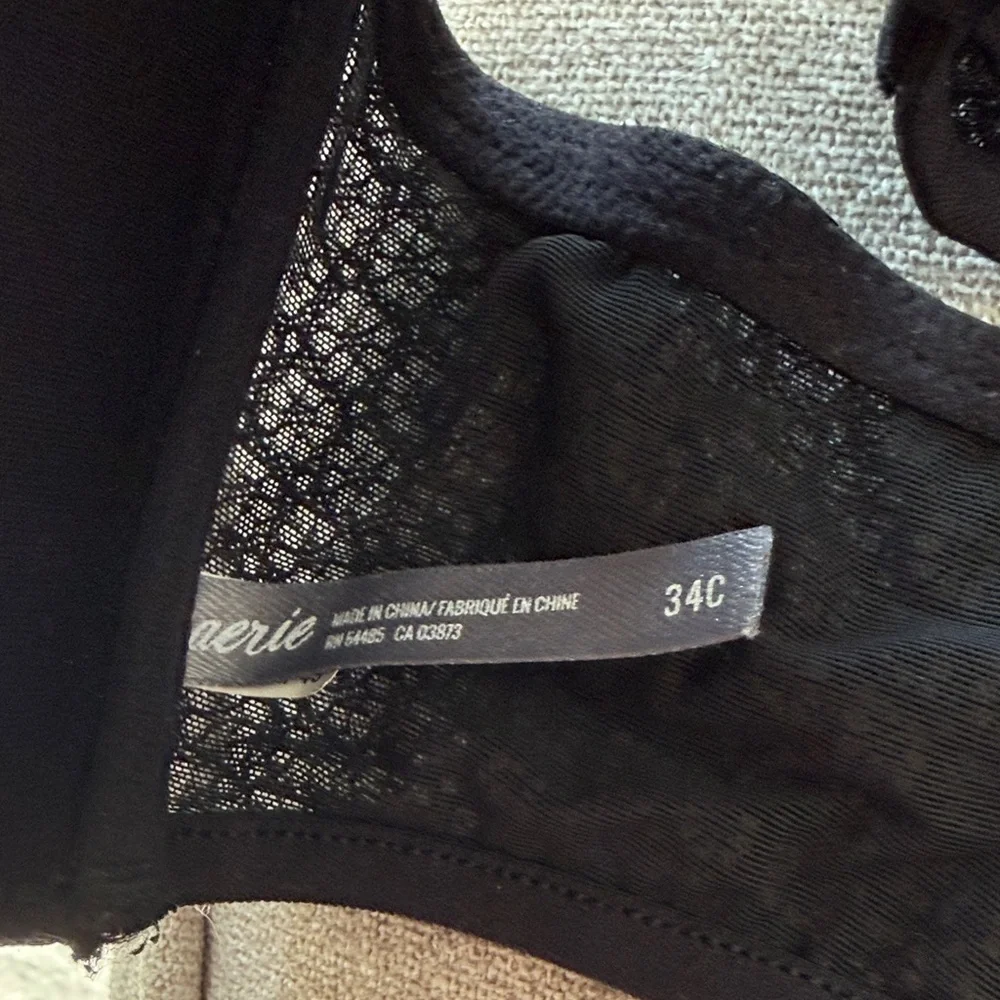 Aerie Black Textured Bra